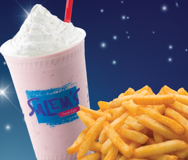 Strawberry Milkshake & French Fries Served Late Night