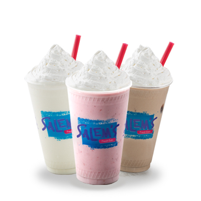 Vanilla, Strawberry, & Chocolate Milkshakes